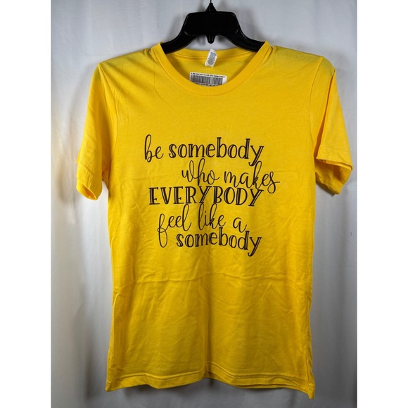 Bella + Canvas Tops - Bella Canvas Heather Yellow Gold Graphic Tee Unisex Med Be Somebody Kindness Tee